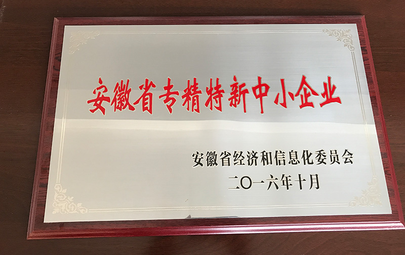 热烈祝贺华体娱乐·中国有限责任公司荣获“安徽省专精特新中小企业”称号